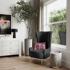 TOV Living Room Ethan Velvet Tall Chair