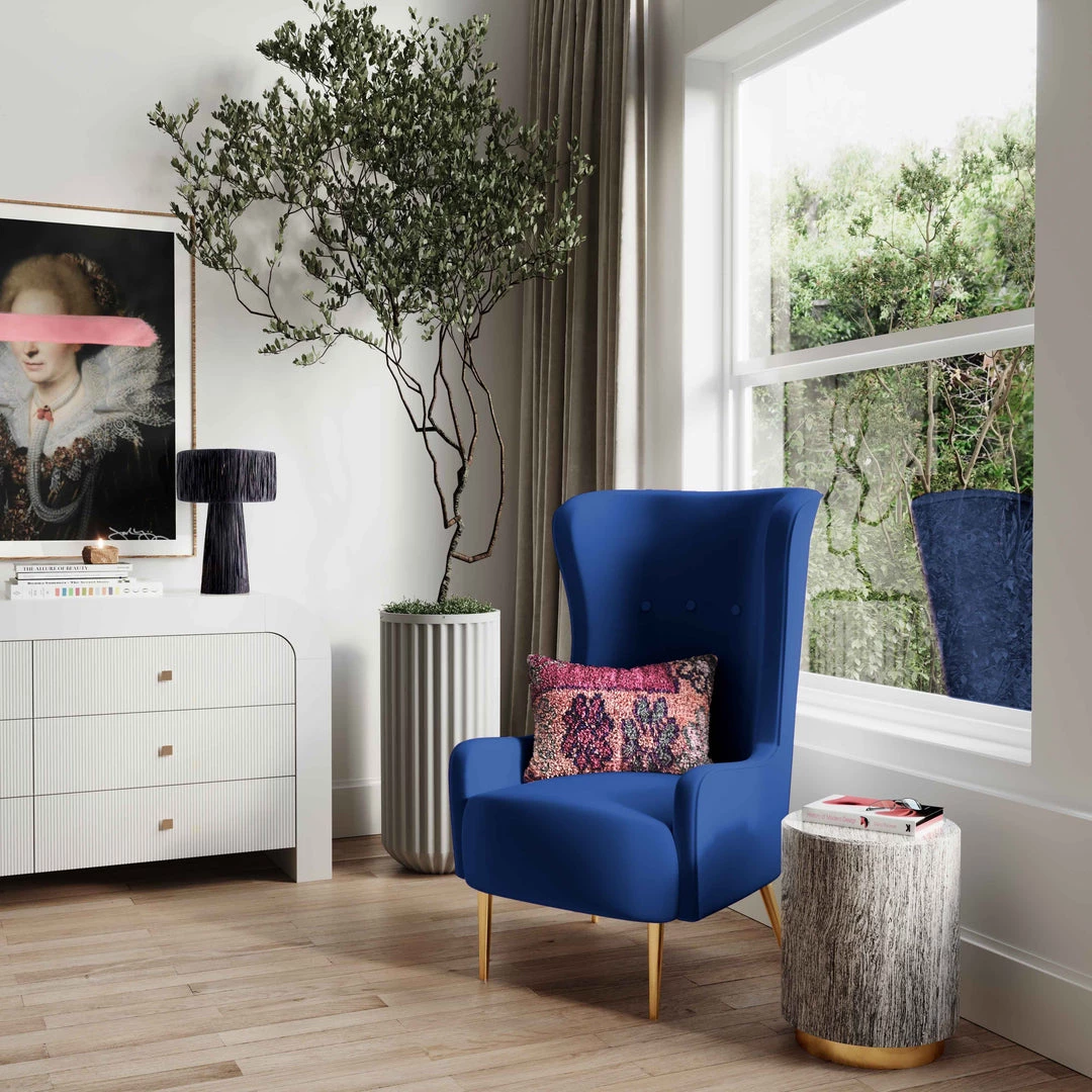 TOV Living Room Ethan Velvet Tall Chair