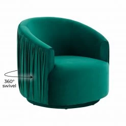 TOV Living Room London Pleated Swivel Chair