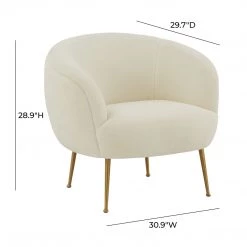 TOV Living Room Presley Faux Sheepskin Chair