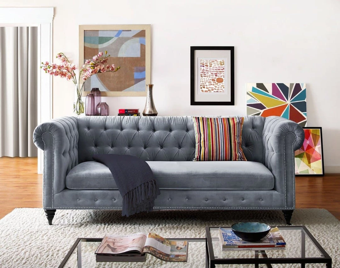 TOV Hanny Velvet Sofa Living Room