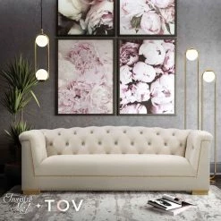 TOV Living Room Farah Velvet Sofa