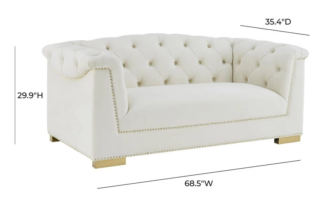 TOV Living Room Farah Velvet Loveseat