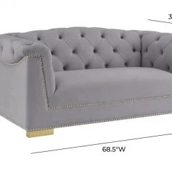 TOV Living Room Farah Velvet Loveseat