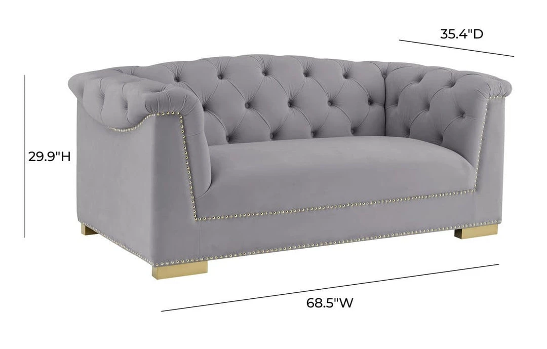 TOV Living Room Farah Velvet Loveseat