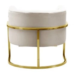 TOV Magnolia Spotted Cream Chair With Gold Base