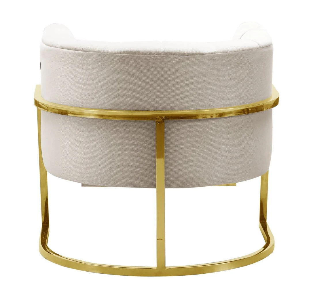 TOV Magnolia Spotted Cream Chair With Gold Base