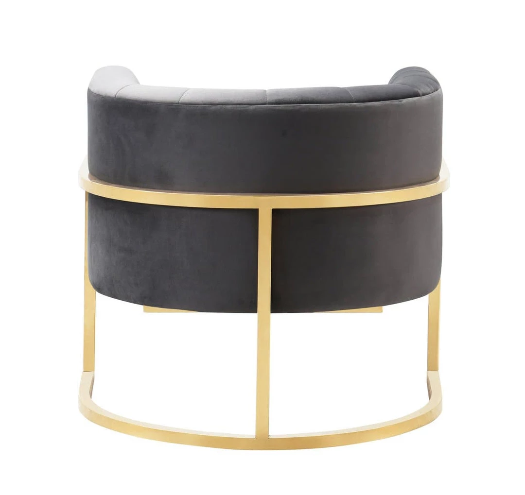 TOV Magnolia Velvet Accent Chair Gold Base