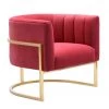 TOV Magnolia Velvet Accent Chair Gold Base