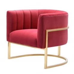 TOV Magnolia Velvet Accent Chair Gold Base