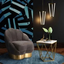 TOV Bloom Velvet Accent Chair