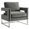 Tov Avery Grey Velvet Chair Living Room