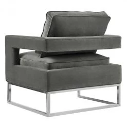 TOV Living Room Avery Velvet Accent Chair With Gold Legs