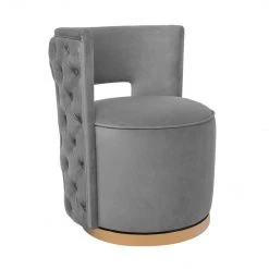 TOV Mimosa Velvet Swivel Accent Chair