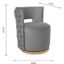 TOV Mimosa Velvet Swivel Accent Chair