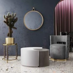 TOV Mimosa Velvet Swivel Accent Chair