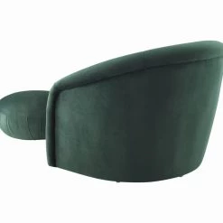 TOV Boboli Forest Velvet Accent Chair + Ottoman Set Living Room