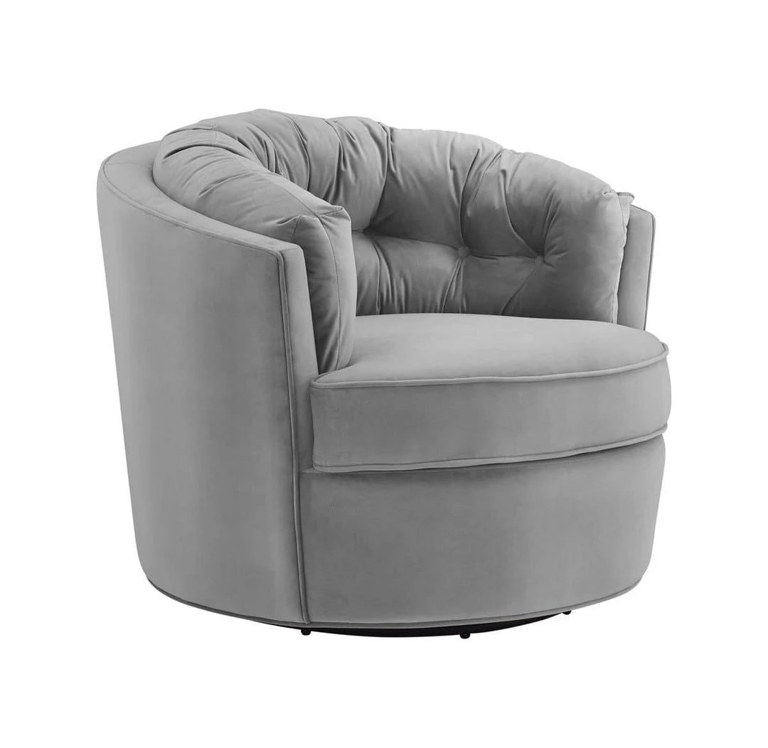 TOV Eloise Velvet Swivel Accent Chair