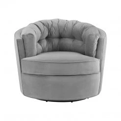TOV Eloise Velvet Swivel Accent Chair