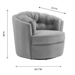 TOV Eloise Velvet Swivel Accent Chair