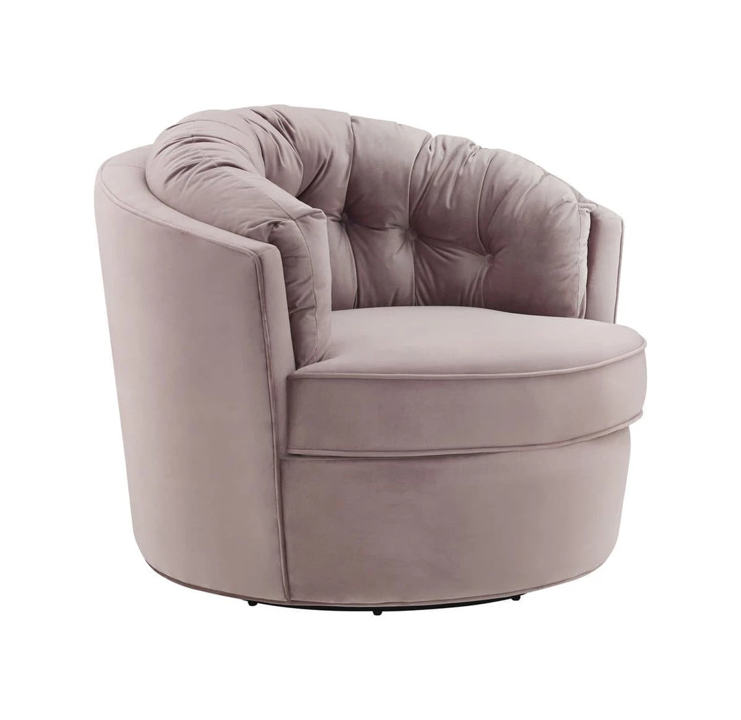 TOV Eloise Velvet Swivel Accent Chair
