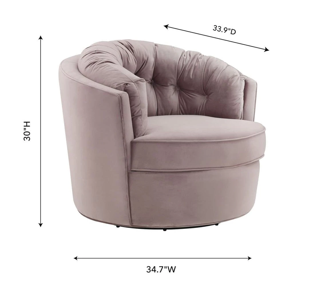TOV Eloise Velvet Swivel Accent Chair