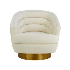 TOV Living Room Canyon Velvet Swivel Accent Chair