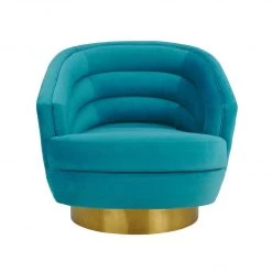TOV Living Room Canyon Velvet Swivel Accent Chair