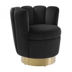 TOV Yad Velvet Swivel Accent Chair