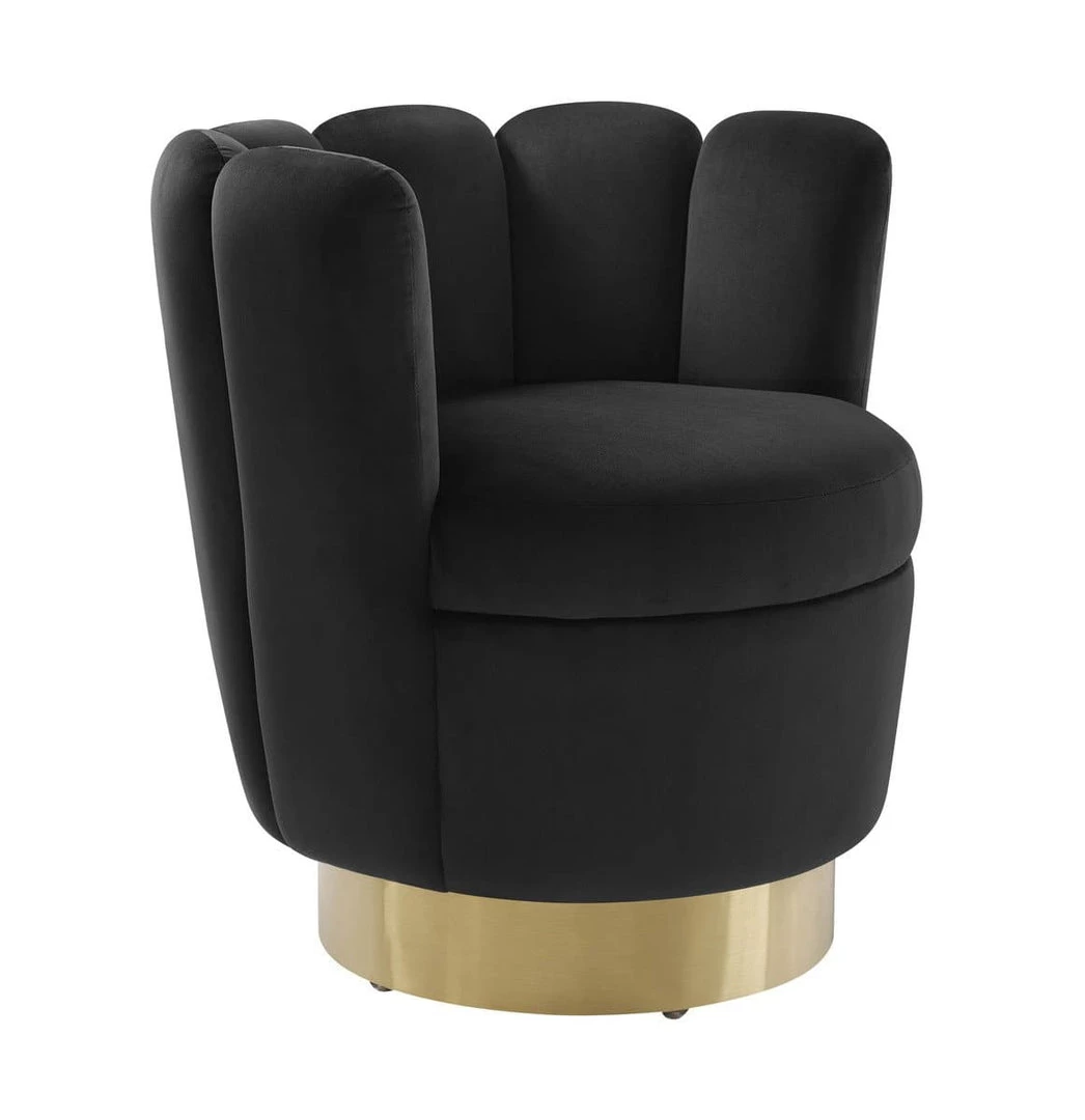 TOV Yad Velvet Swivel Accent Chair