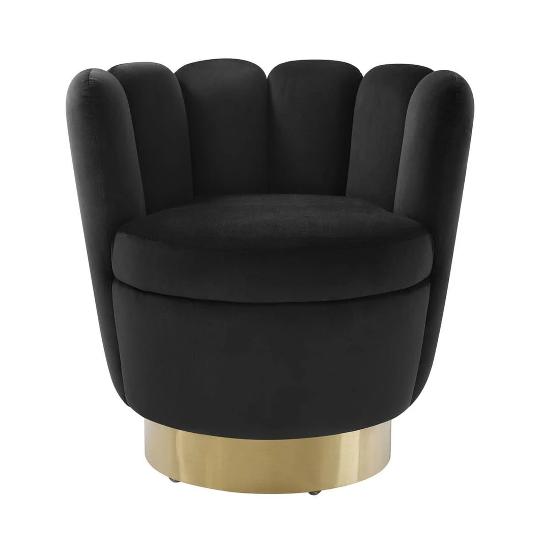 TOV Yad Velvet Swivel Accent Chair