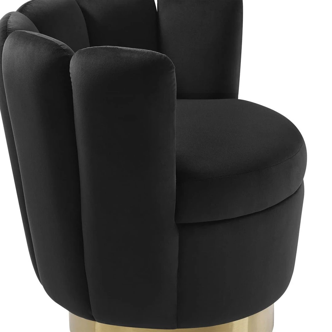 TOV Yad Velvet Swivel Accent Chair