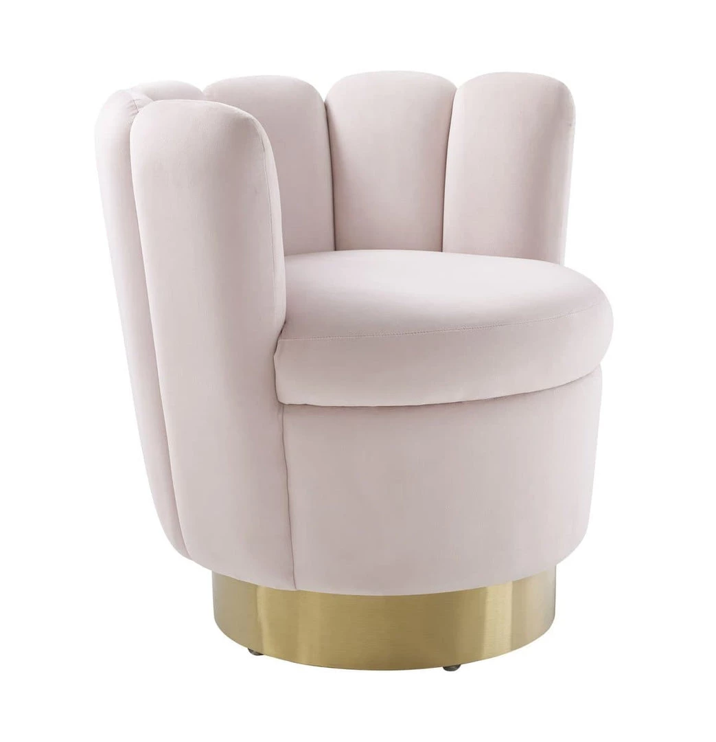 TOV Yad Velvet Swivel Accent Chair