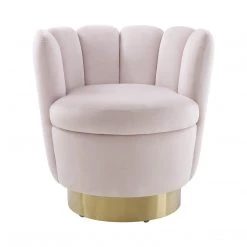 TOV Yad Velvet Swivel Accent Chair