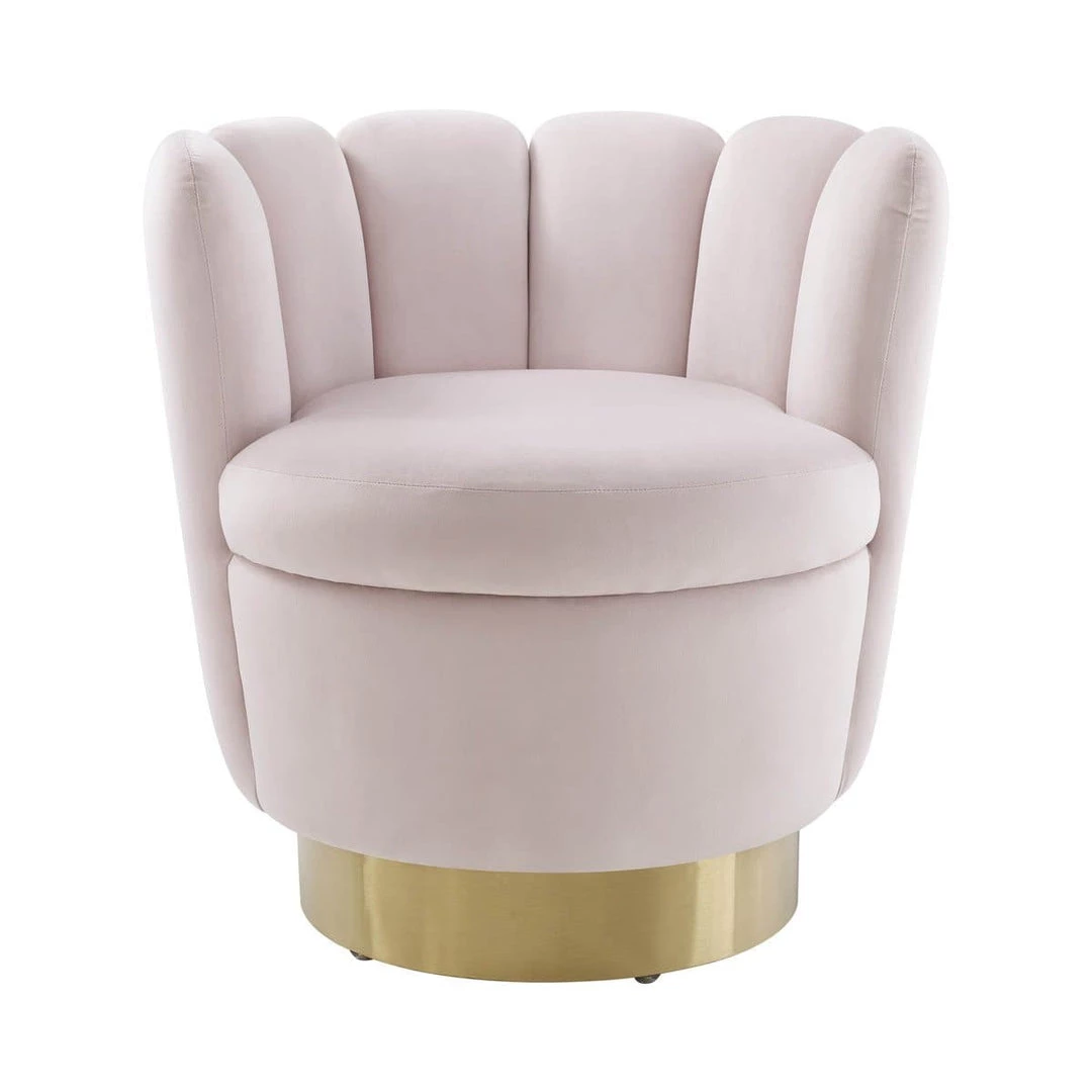 TOV Yad Velvet Swivel Accent Chair
