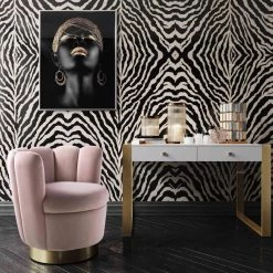 TOV Yad Velvet Swivel Accent Chair