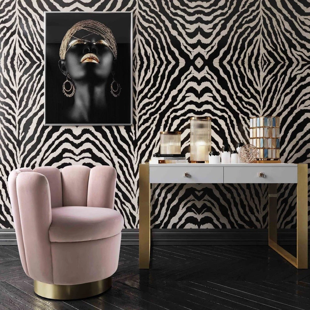 TOV Yad Velvet Swivel Accent Chair