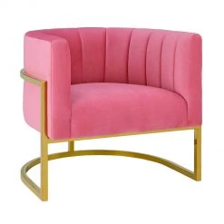 TOV Magnolia Velvet Accent Chair Gold Base