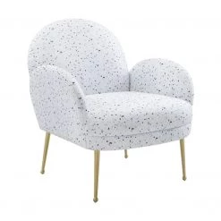 TOV Living Room Gwen Terrazzo Velvet Accent Chair