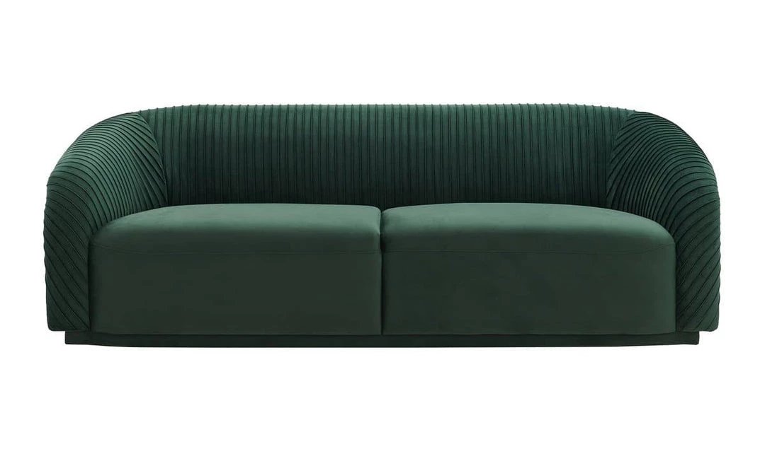 TOV Living Room Yara Pleated Velvet Sofa