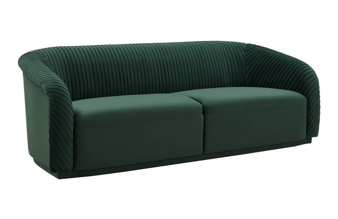 TOV Living Room Yara Pleated Velvet Sofa