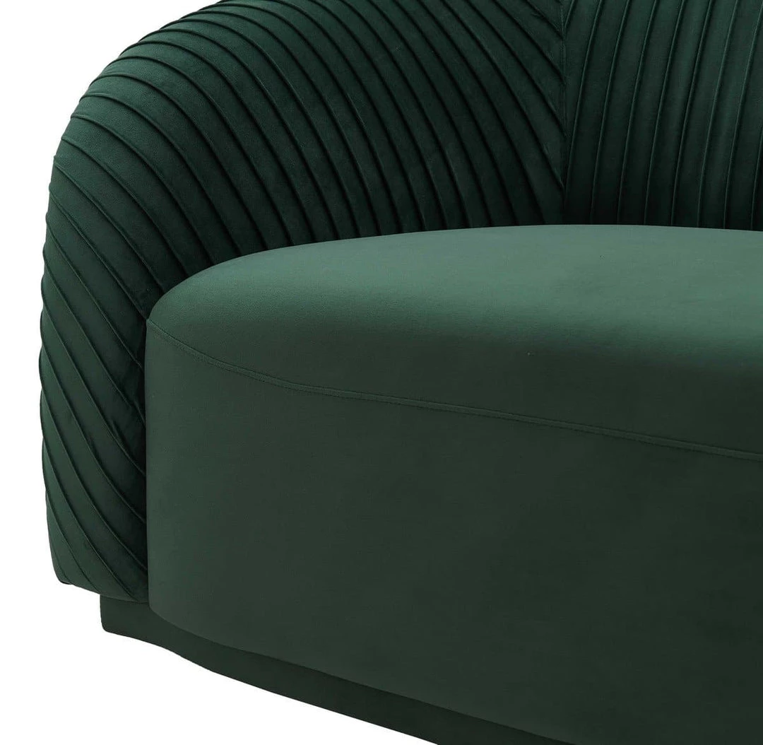 TOV Living Room Yara Pleated Velvet Sofa