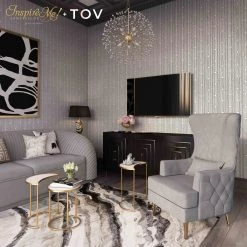 TOV Alina Tall Tufted Back Chair Living Room