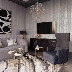 TOV Alina Tall Tufted Back Chair Living Room