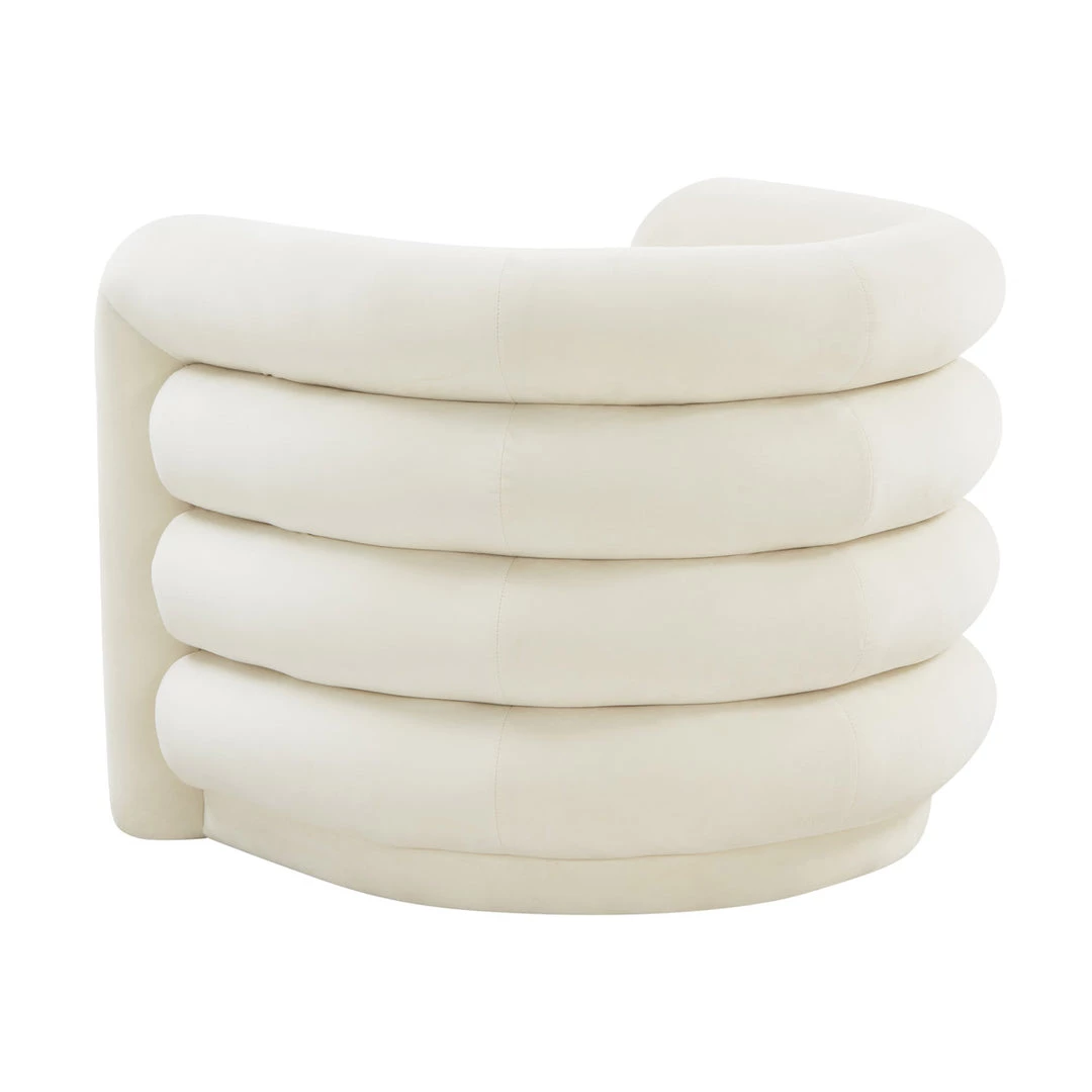 TOV Accent Chairs Curves Velvet Lounge Chair