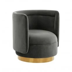 TOV Remy Velvet Swivel Chair Living Room