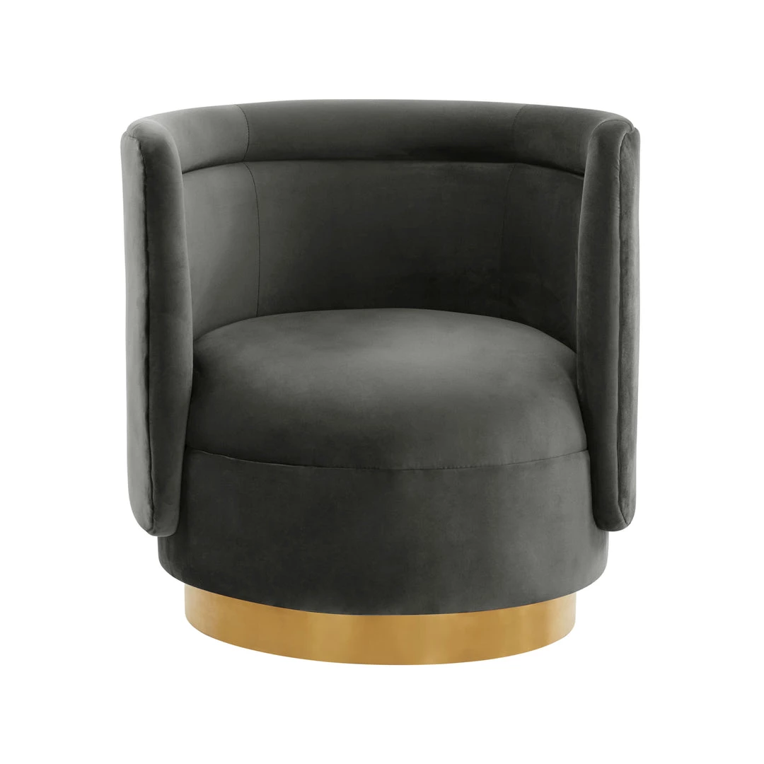 TOV Remy Velvet Swivel Chair Living Room