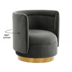 TOV Remy Velvet Swivel Chair Living Room