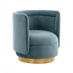 TOV Remy Velvet Swivel Chair Living Room