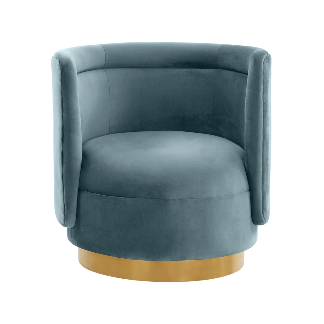 TOV Remy Velvet Swivel Chair Living Room
